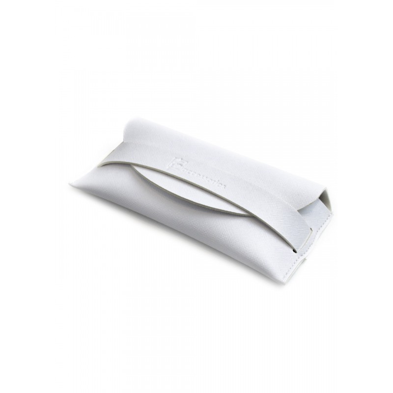 Білий футляр для окулярів з серветкою із мікрофібри Fashion Style F016