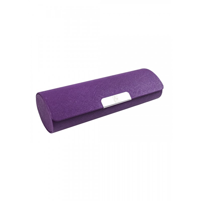 Фіолетовий футляр для окулярів з серветкою із мікрофібри Fashion Style F022