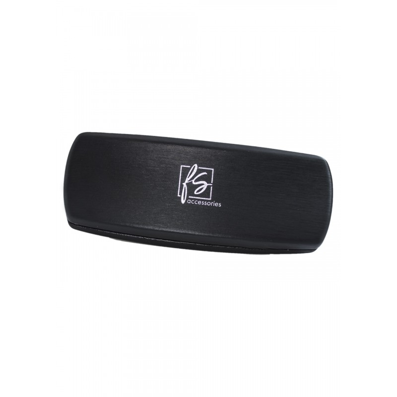 Чорний футляр для окулярів з серветкою із мікрофібри Fashion Style F008