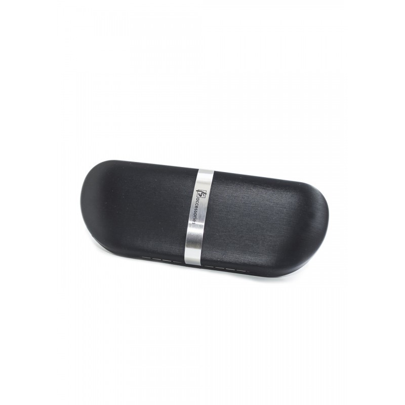 Чорний футляр для окулярів з серветкою із мікрофібри Fashion Style F009