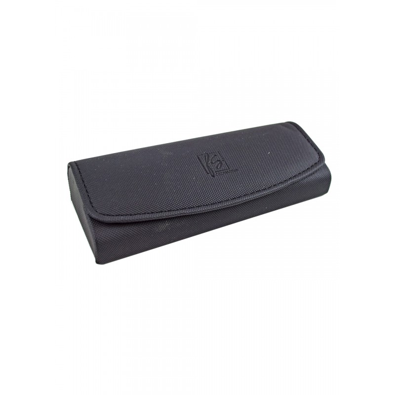 Чорний футляр для окулярів з серветкою із мікрофібри Fashion Style F026